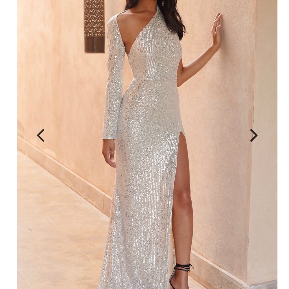 Silver Sequin Gown